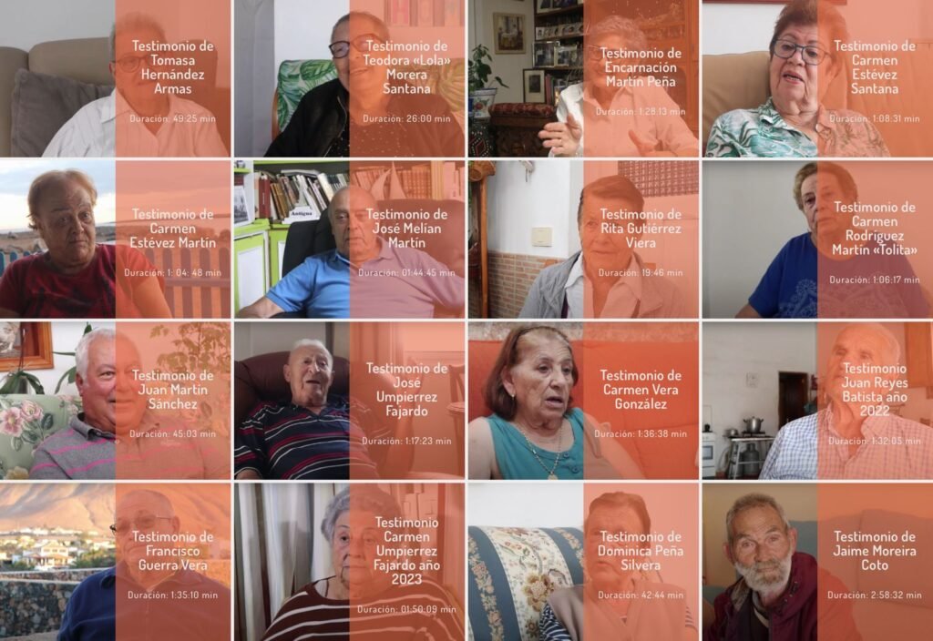 Mosaico de testimonios del archivo Las Alas de la Memoria